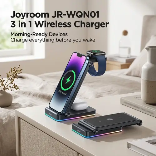 Joyroom JR-WQN01 3 in 1 Wireless Charger - Image 2